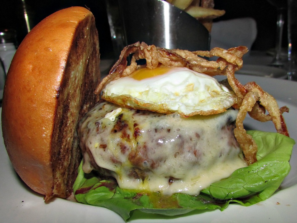 Capital Grille Wagyu Cheeseburger with Fried Egg and Crisp Onions